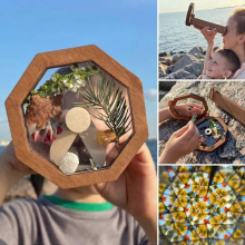 Kit de caleidoscopio de madera para hacer tú mismo como regalo del Día del Niño: caleidoscopio mágico giratorio, juguetes para exteriores, ecológ