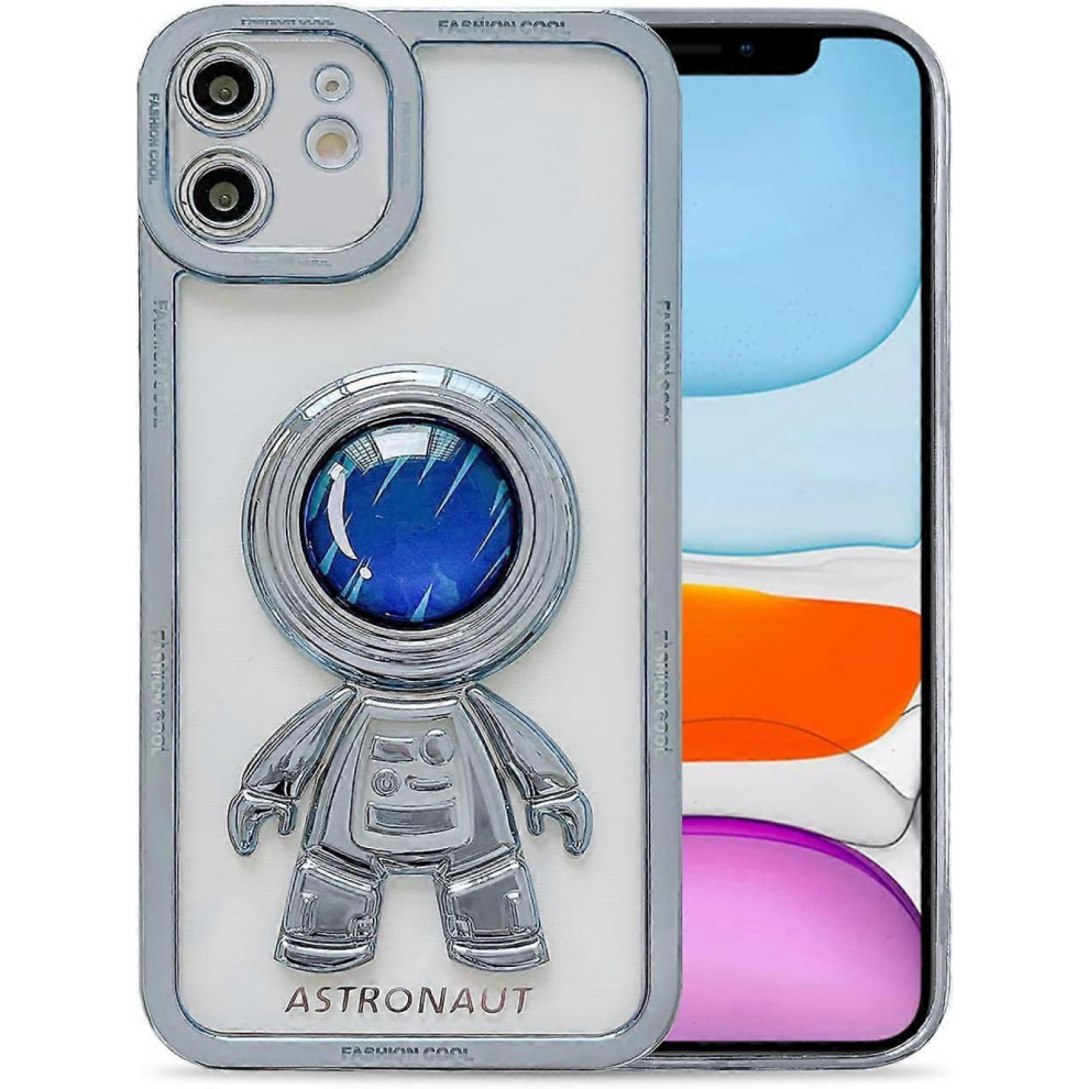 Compatible With Iphone 11 Case With Clear Plating Creative Astronaut Cute Cartoon Pattern Soft Tpu Protective Slim Shockproof Case For Iphone 11- Blue 9022594177969
