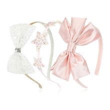 3 Headbands for Girls, Satin Braided for Kids, Cute Fashion Girl Braid Hair Accessories, Hard Headband Pack for Children
