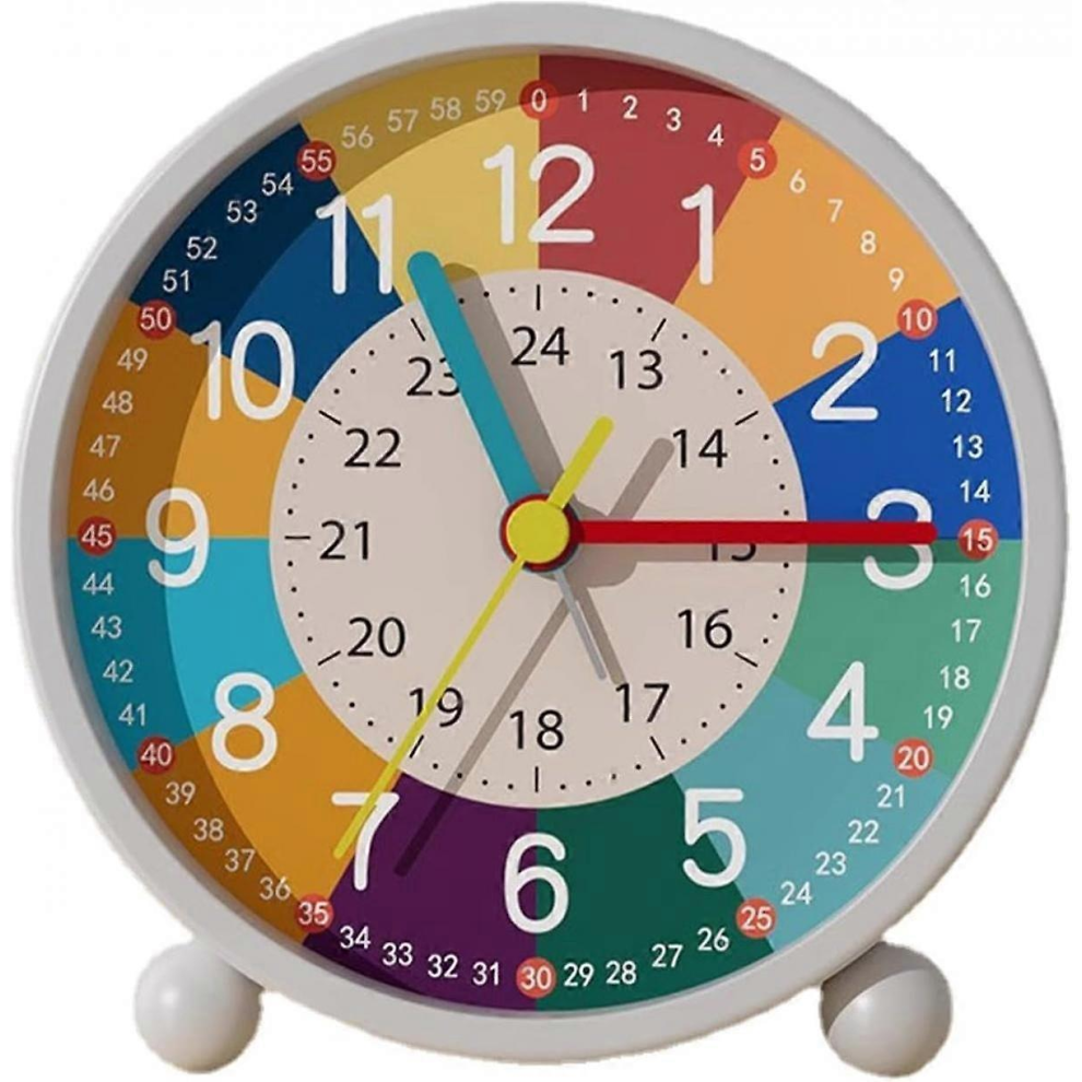 Kids Alarm Clock, Wake-Up Alarm Clock With Night Rechargeable Cartoon Alarm Clock With Sweep Second Movement, Analog Alarm Clock, Bell Alarm C Light