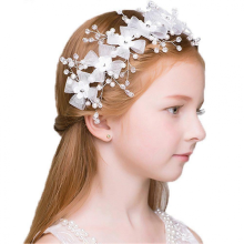 Flowers Crystal Pearls Rhinestones Beading Beautiful Girls Hair Accessories Princess Hair Jewelry Ceremony performce Prom Party Wedding
