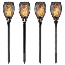 Wasserdichte Solar-Flammenlampe Ip65 Gartenfackel Solar-Flammenlichter, 4 Stück