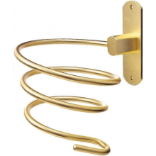 Support mural pour sèche-cheveux et accessoires de soins capillaires (doré) 14 cm