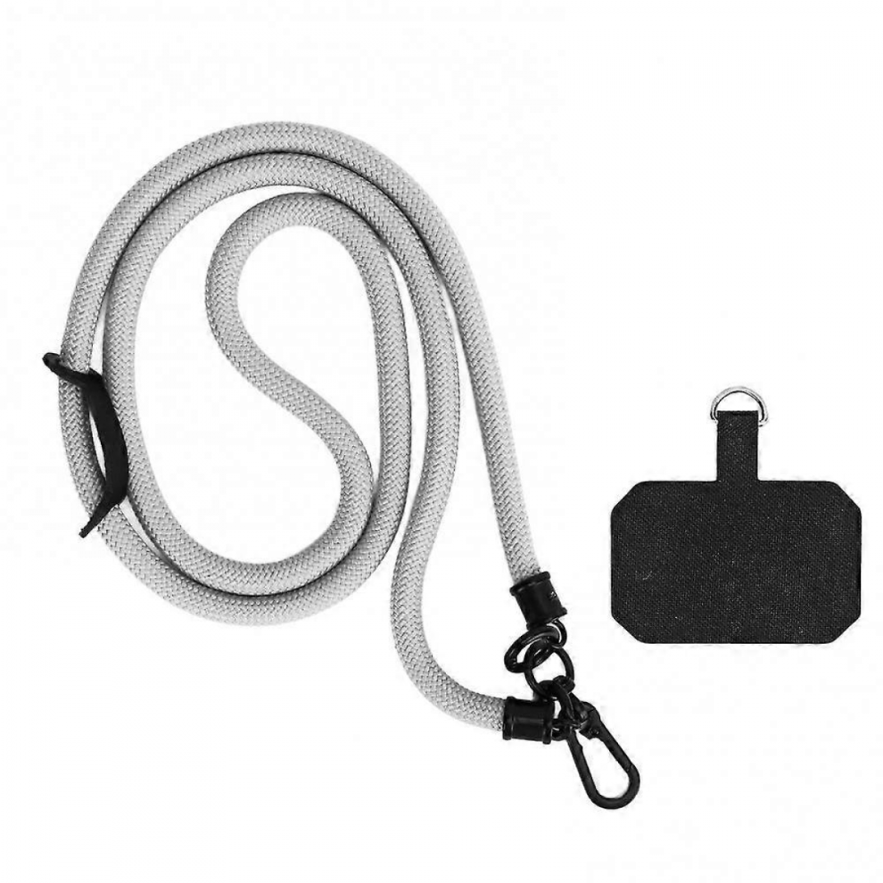 10Mm Cell Phone Lanyard Metal Polyester Adjustable Shoulder Strap Around Neck Strap For Most Smartphones Grey 9022594181072