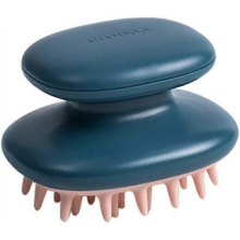 Household silicone shampoo comb, massage comb, male and female shampoo brush (Blue)9.4*7*6.5CM