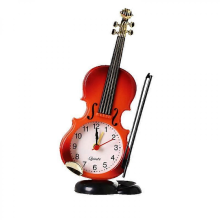 Personality Creative Violin Alarm Clock Student Gifts White