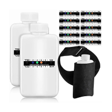 14 stuks complete urinetestkits, 2 draagbare lege flessen, 10 zelfklevende temperatuurgevoelige teststrips