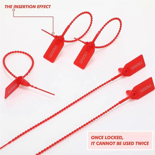 300 Pcs Plastic Tamper Seals, Numbered Zip Ties Security Tags Safety Seals Self Locking 1