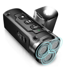 (black) Pet Dog Repeller Ultrasonic Dog Training Device Rechargeable Anti Dog Bark Deterrent Device w/ LED Flashlight