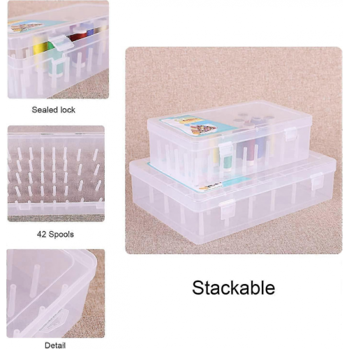 Sewing Thread Spool Box With 42 Axis Transparent Sewing Thread Box Storage Sewing Thread Spool Sewing Thread Storage Box For Storage Spool 2