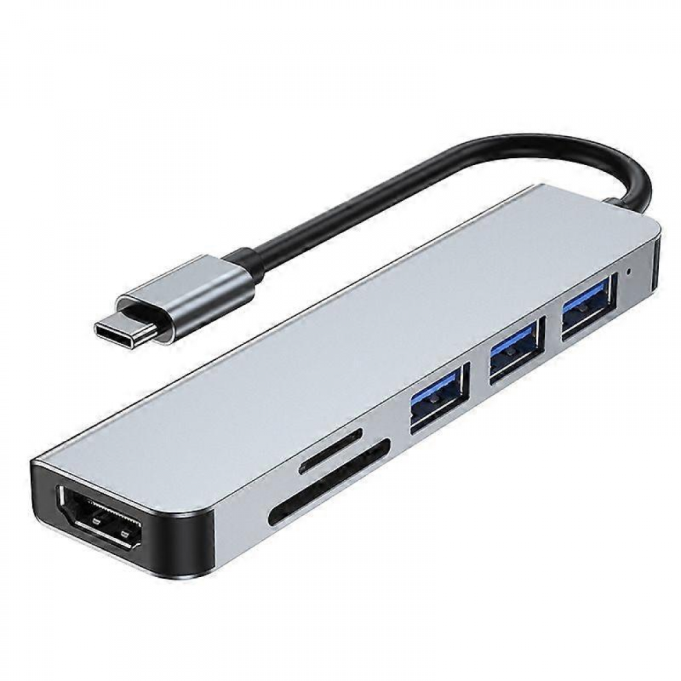 Usb C Hub, Usb C Adapter For Macbook, 6 In 1 Usb Type-C To Hdmi 4K Multiport Hub Compatible With Type-C Laptops Like Macbook Pro, Dell Xps, Chromeboo 9022594178829