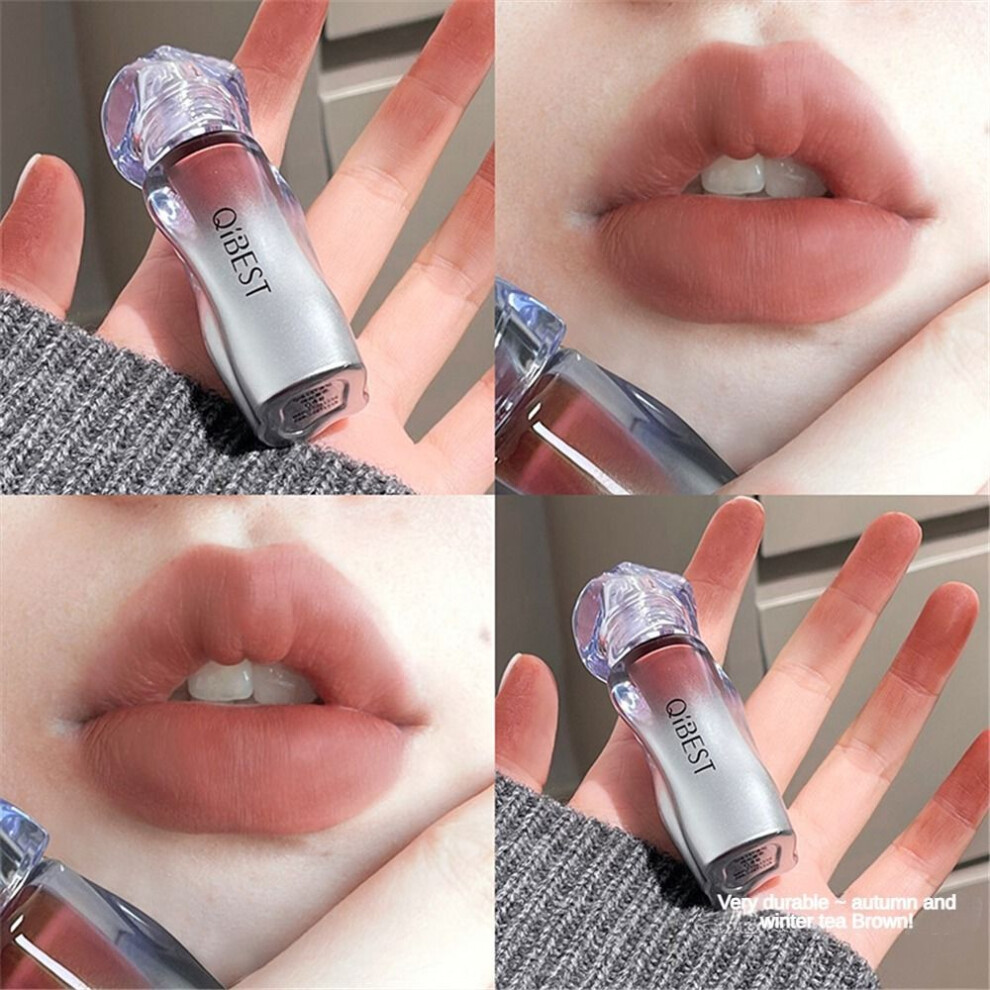 (Type#4) Qibest Ice Diamond Matte Lip Mud Soft Matte Whitening Color Locking Lip Gloss-image-OPC-PKRCGZW-NEW