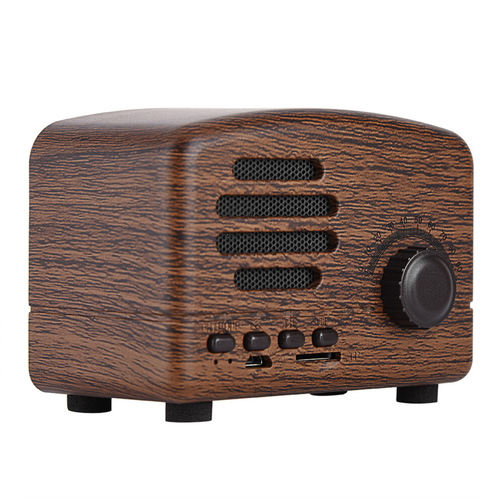 Portable Retro Wood Bluetooth Speaker Fm Radio 3W Stereo Black 5011351732774