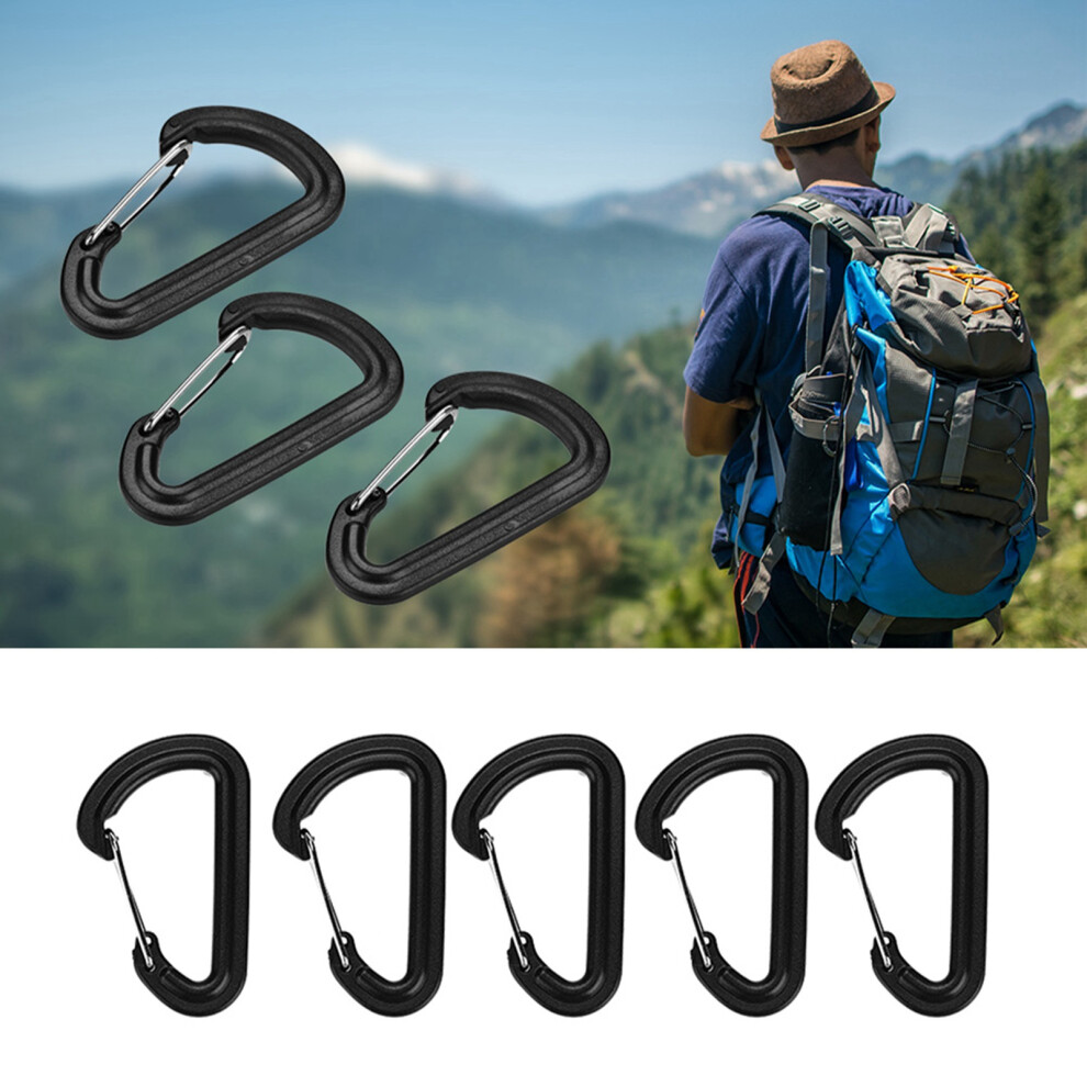 20Pcs Black Plastic Carabiner Climbing Buckles, 5.5*3.5Cm, 20Kg Load 9411351732747