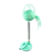 (green) Cat Food Feeder Ball Pet Interactive Feather Toy Leaky Tumbler Egg Smart Cat & Dog Toy, Toy Therapy Ball Shake Cat Toys
