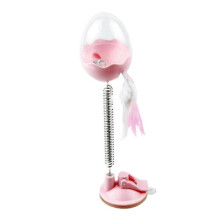 (pink) Cat Food Feeder Ball Pet Interactive Feather Toy Leaky Tumbler Egg Smart Cat & Dog Toy, Toy Therapy Ball Shake Cat Toys