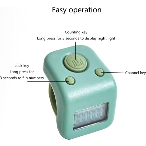 Electronic Finger Counter Resettable 6-Digit LCD Display Hand Counter Red 1