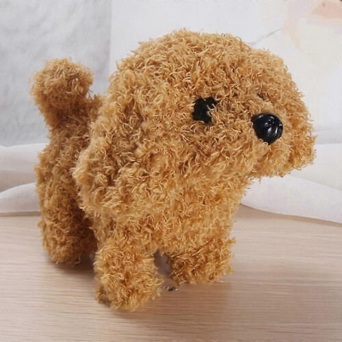(white borwn) Plush Realistic Plush Simulation Smart Dog Called Walking Plush Toy 2