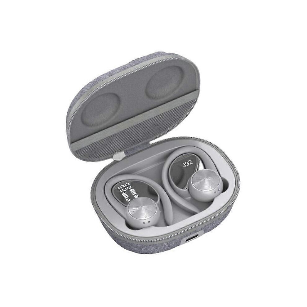 (Grey) Tws Wireless Headphones Bluetooth Earphones Ear Hook Running Bass Sports Earbuds