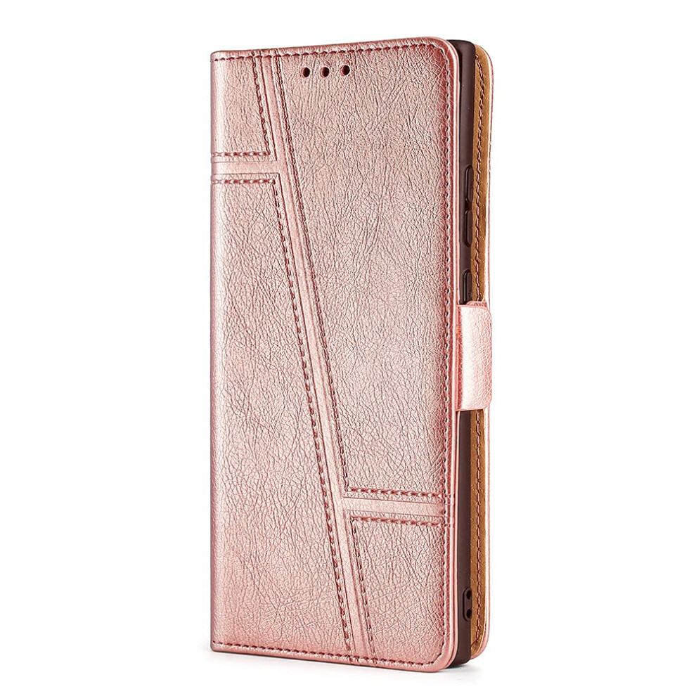 Case Pu Leather Wallet Stand, Compatible With Motorola Moto G72, Card Slot Folio Wallet, Rose Gold 9393856987146