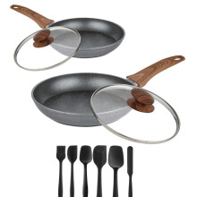 (Frying Pan With Lid Bundle) AEX Nonstick Frying Pan Set: 24cm & 28cm with or without Lid Cookware Handles