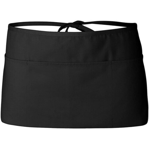 Server Waist Aprons 12-Pack Black Waitress Half Apron With Belt Pocket 2