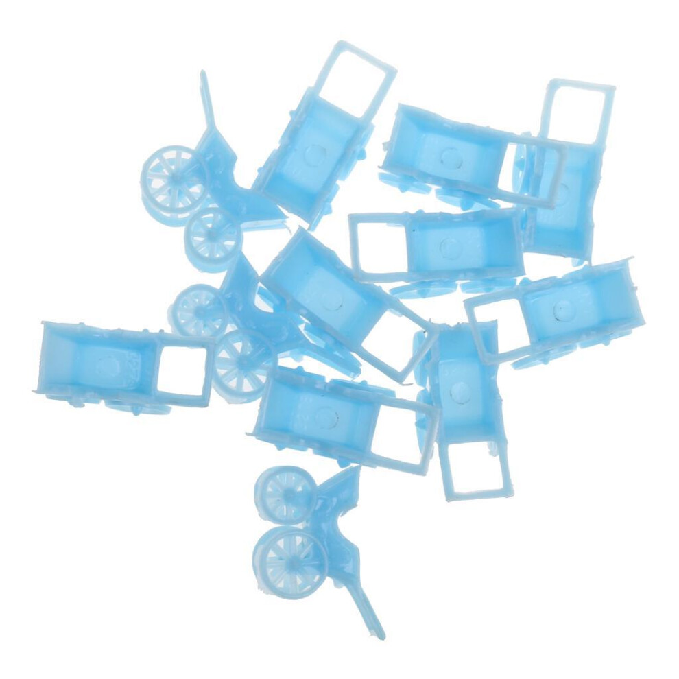 (Blue) 12pcs Cute Plastic Mini Carts Kids Toys Baby Shower Party Favors-image-OPC-PKRCPDX-NEW