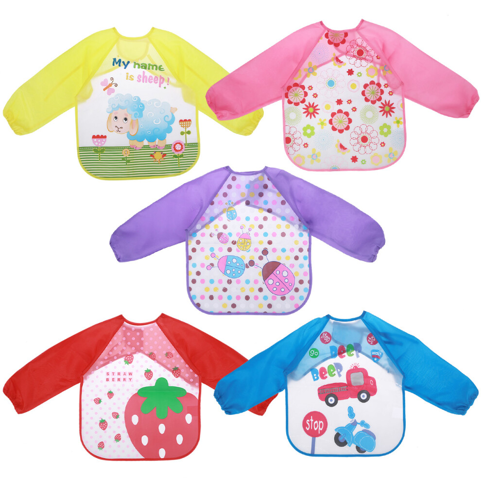 Eva Waterproof Kid Painting Bib Machine Washable Smock Apron Red Inoomp