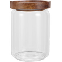 1Potverre Hermétique Couvercle Bois Marron Pour Stockage Céréales