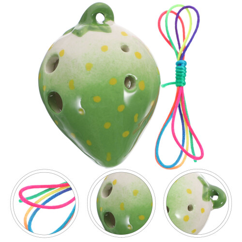 ceramic 6-hole ocarina strawberry shape wind instrument for beginners 2