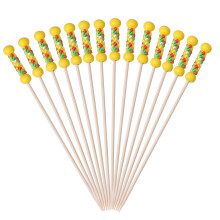 100St Dubbele Kraal Bamboe Fruit Picks Voor Feesten En Hapjes