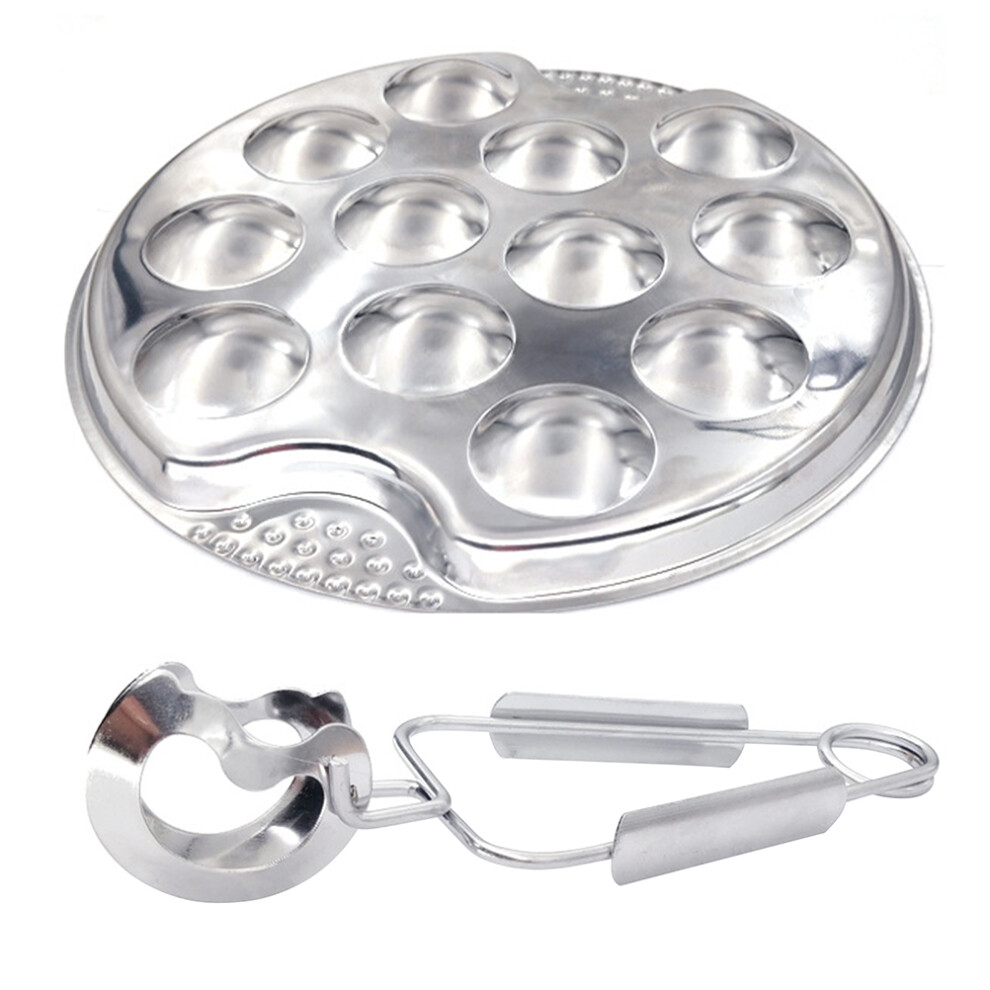 stainless steel snail mushroom escargot plate with 12 compartments-image-OPC-PKRD2GX-NEW