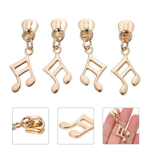 4 Pcs Metal Note Pull Zipper Pulls For Backpacks Tabs Replacement 1