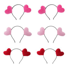 6 Pieces Heart Headband Hair Accessories For Valentine's Day Party