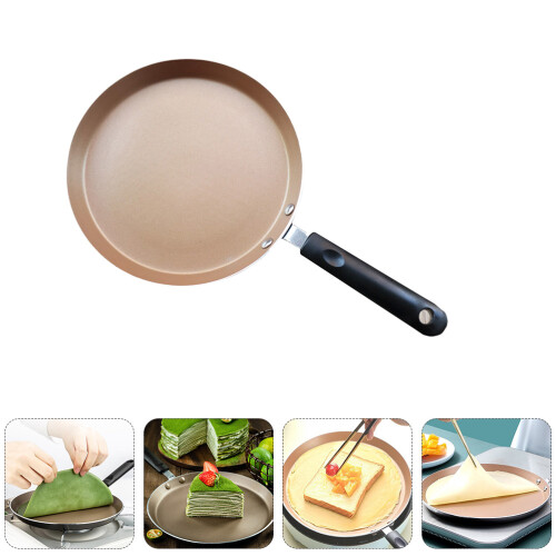 Kitchen Nonstick Crepe Pan Simple Design Multiuse Golden 1