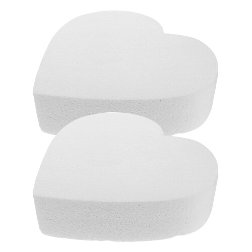 2pcs heart foam cake dummy polystyrene model for wedding diy
