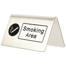 smoking area sign board indoor table indicator stainless steel