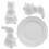 Ceramic Rabbit Tray Cake Stand Holder Decor Pan White Ceramics 4