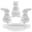 Ceramic Rabbit Tray Cake Stand Holder Decor Pan White Ceramics 1