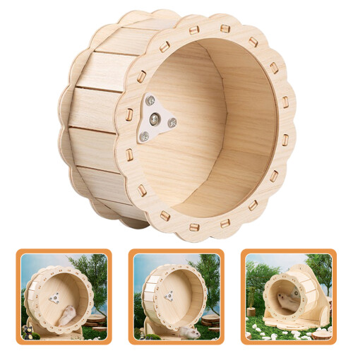 Roue De Course Bois Pour Petit Animal D'intérieur Kaki 1
