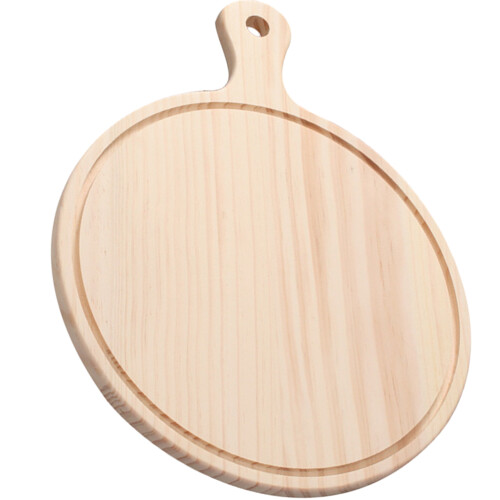 Wood Pizza Paddle Round Serving Board Khaki 1pack 2