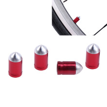4pcs french style aluminum alloy bike tire valve caps red
