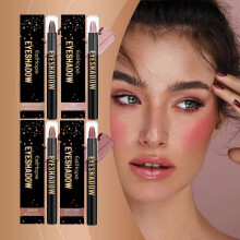 4 Colors Matte Eyeshadow Stick Set, Contouring and Highlight Eyeshadow Stick, Cream Eyeshadow Waterproof Long Lasting High Pigmented