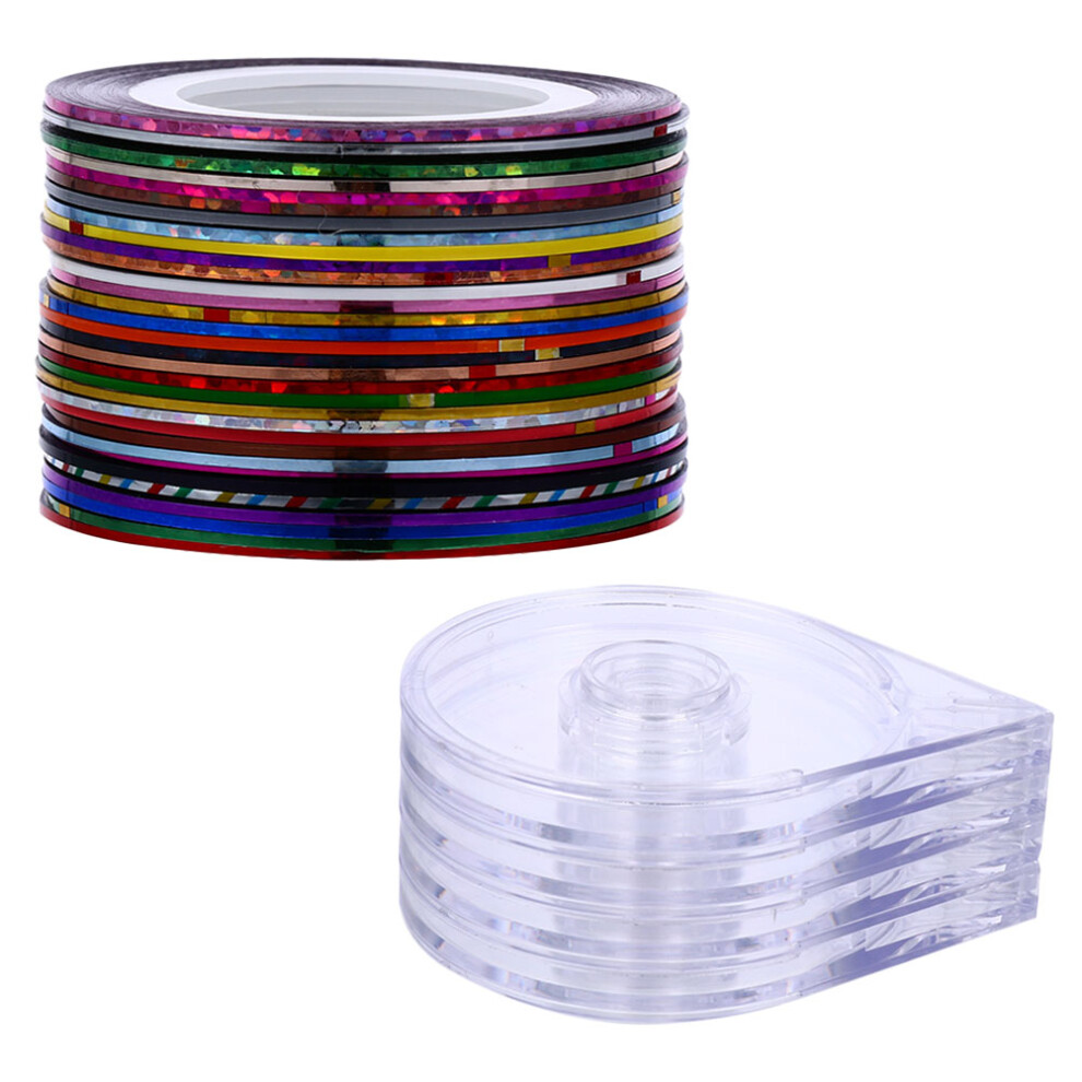Vaguelly 120Pcs Nail Art Striping Tape Nail Strips Sticker With Dispenser Cases