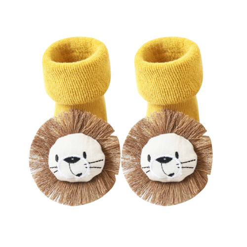 Newborn Baby Socks Thickened 1 Pair Yellow