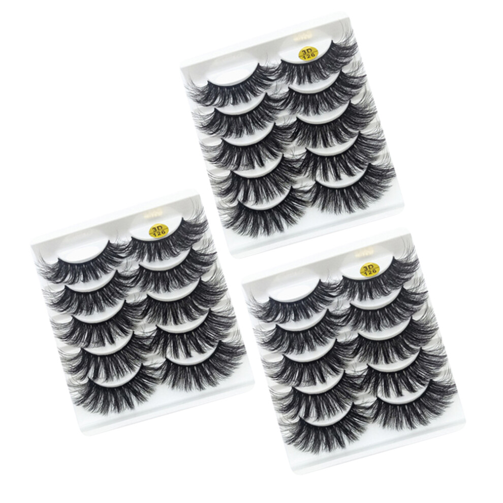 Vaguelly Black 15Pairs 3D False Eyelashes Natural Volume Makeup Fake Lashes