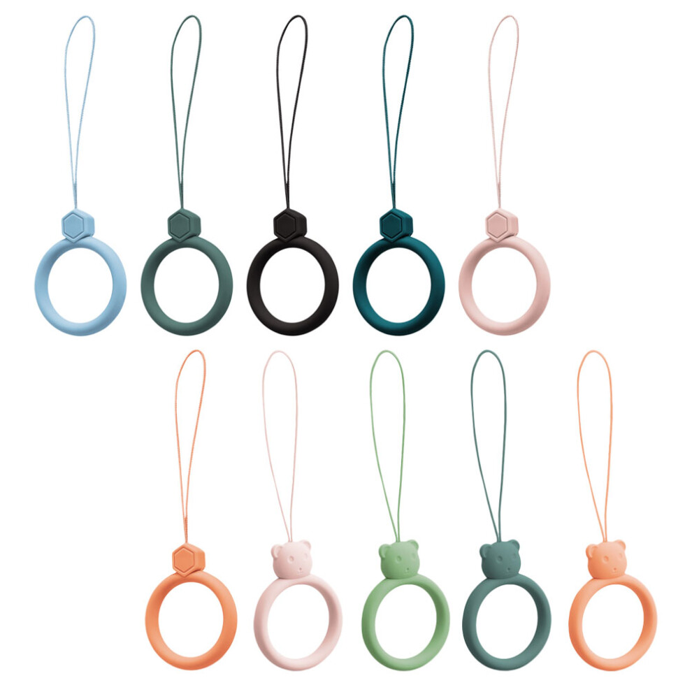 10 Pcs Finger Strap Phone Holder Cell Ring Lanyard Silicone Buckle 3293956613180