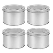4 pcs tinplate candy tins, round packaging cases for sweets