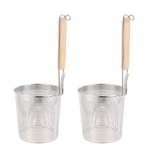 2Pcs Silver Stainless Steel Mesh Skimmer Basket for Kitchen Noodle