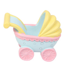 Mini kinderwagen van hars - taarttopper voor babyverjaardag